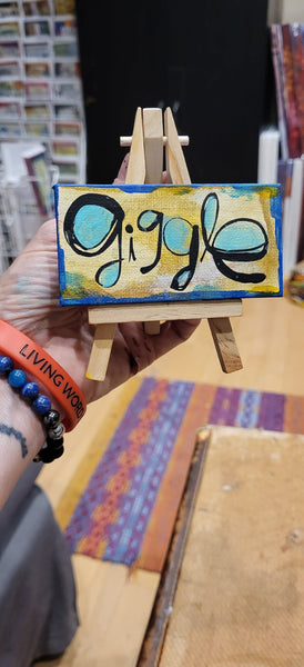 Mini Canvas & Easel New! Giggle