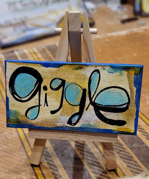 Mini Canvas & Easel New! Giggle