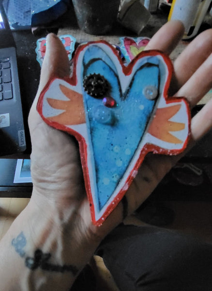 Magnet New! Handcut Heart Wings2