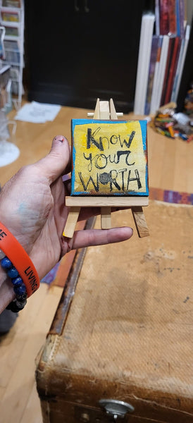 Mini Canvas & Easel- New! Worth