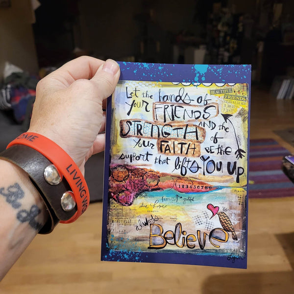 Greeting Card-New! Friends Hands