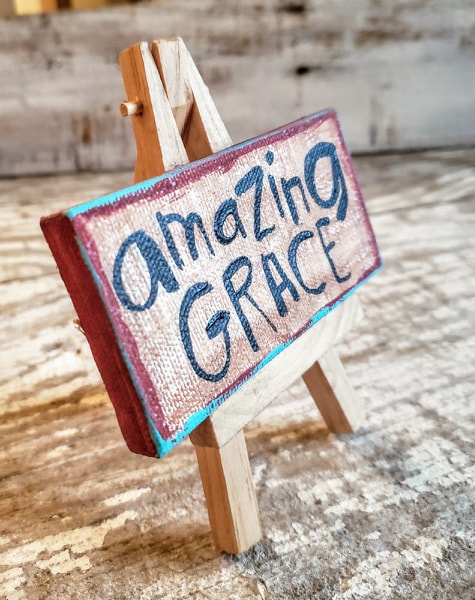 Mini Canvas & Easel-Amazing GRACE