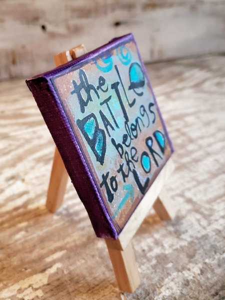 Mini Canvas & Easel-The Battle