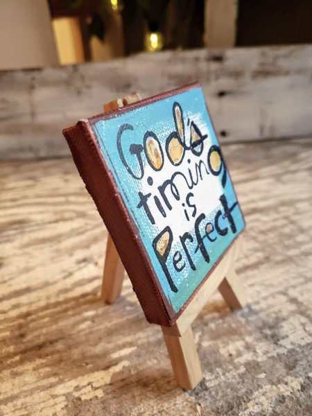 Mini Canvas & Easel-Gods Timing
