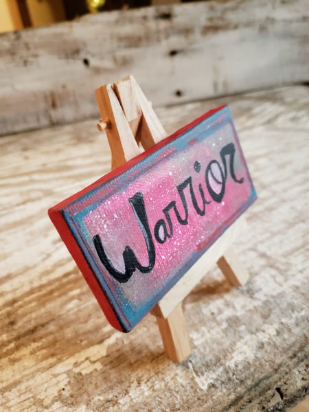Mini Canvas & Easel-Warrior