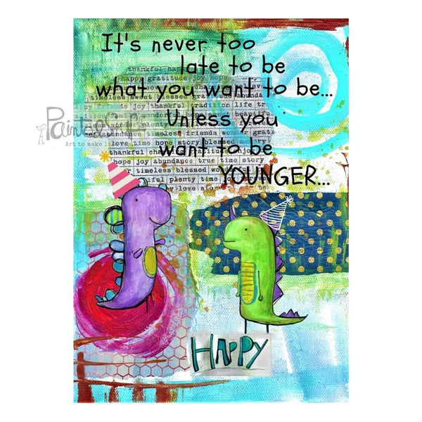 Greeting Card-New Happy Birthday Dino