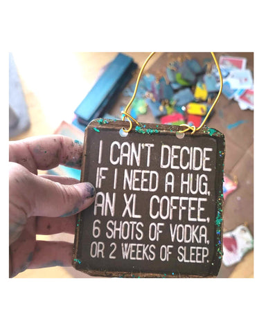 whiskey coffee ornament
