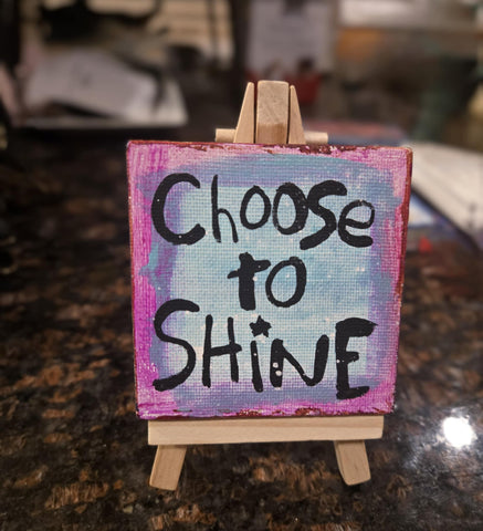 Mini Canvas & Easel-Choose Shine