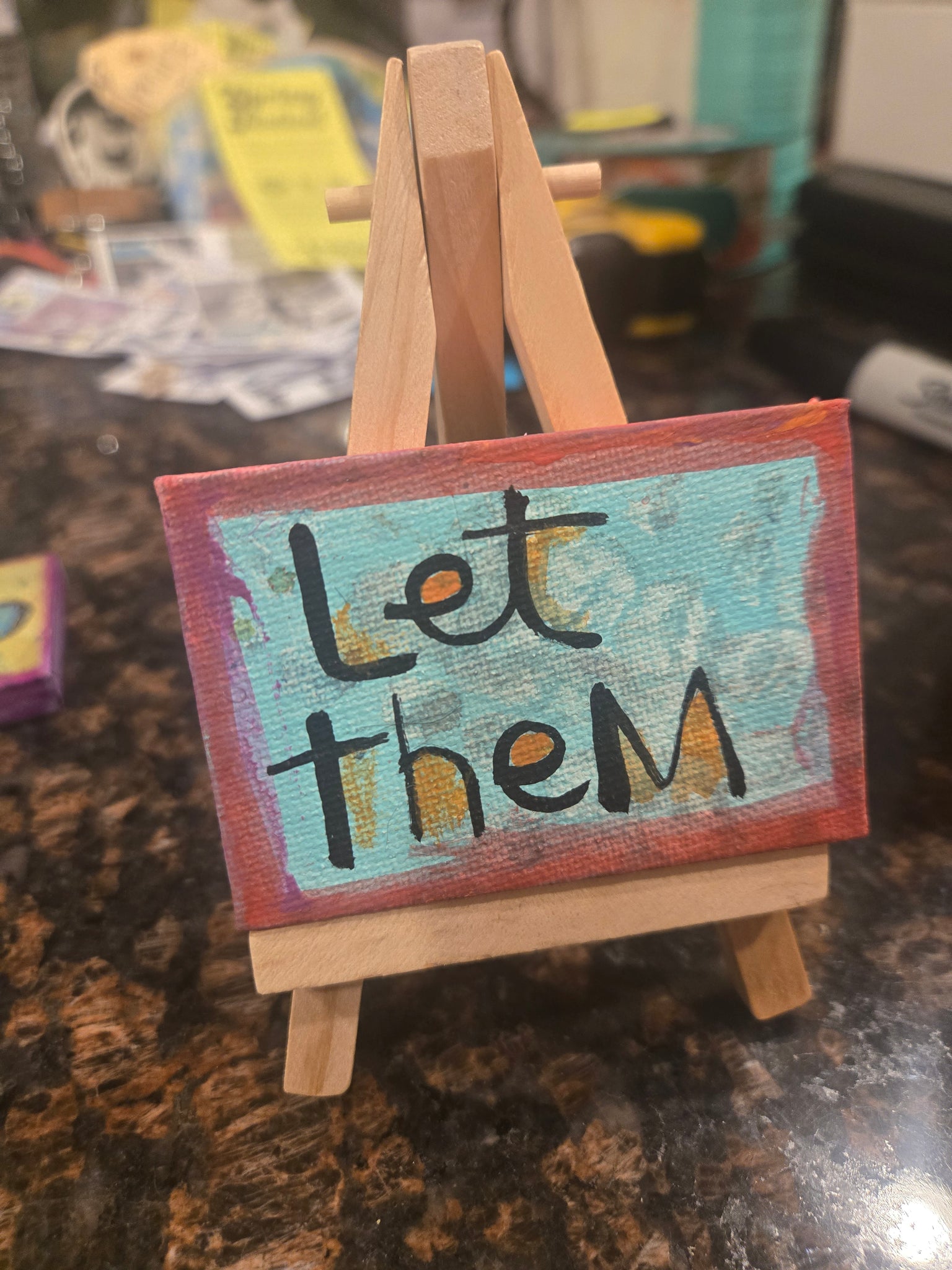 Mini Canvas & Easel New! Let Them