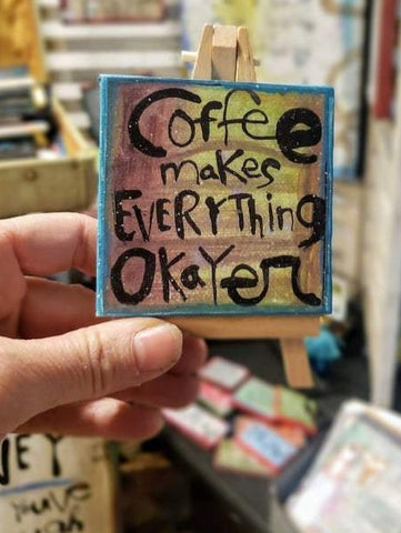 Mini Canvas & Easel-Coffee Okayer