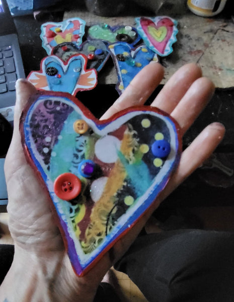 Magnet New! Handcut Heart Colors