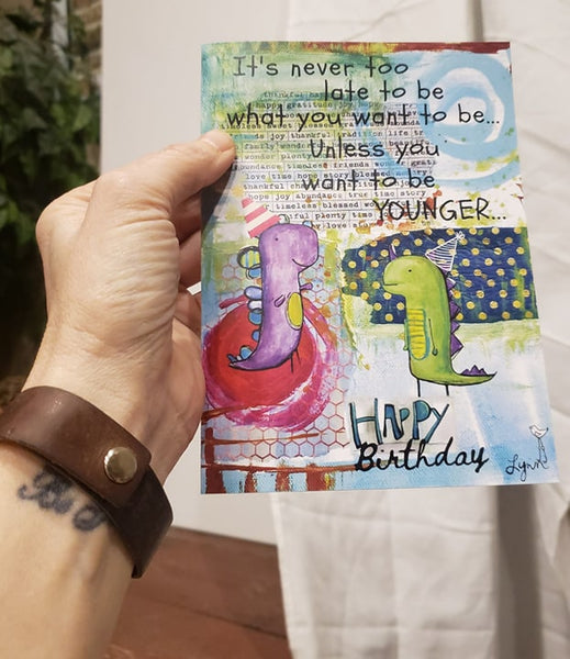 Greeting Card-Happy Birthday Dino
